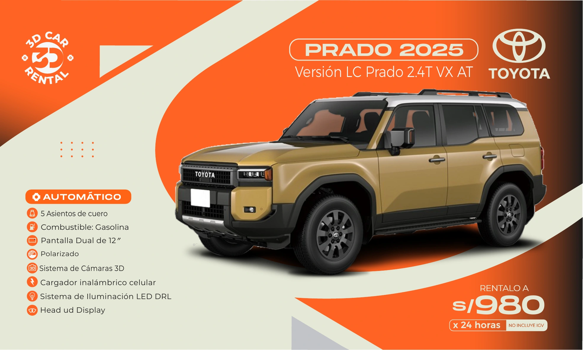 Toyota Prado 2025 Versión LC Prado 2.4T VX AT